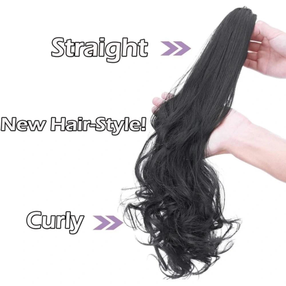 Light Brown Pony Tail Hair Claw Hair Extension Piece 22”